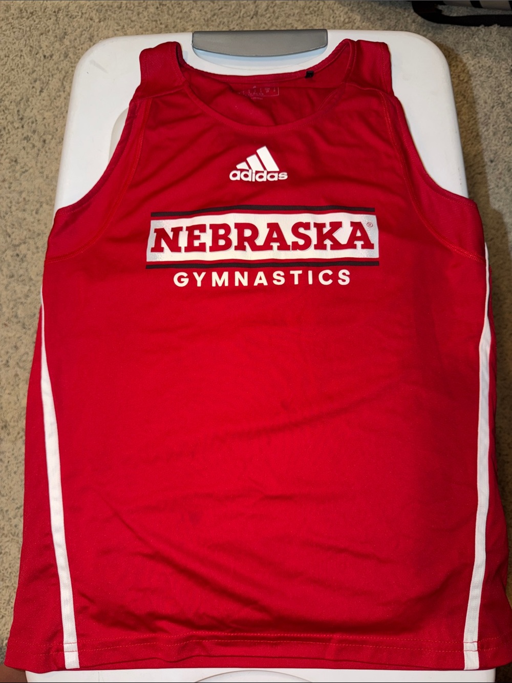 adidas Red Nebraska Gymnastics Performance Tank